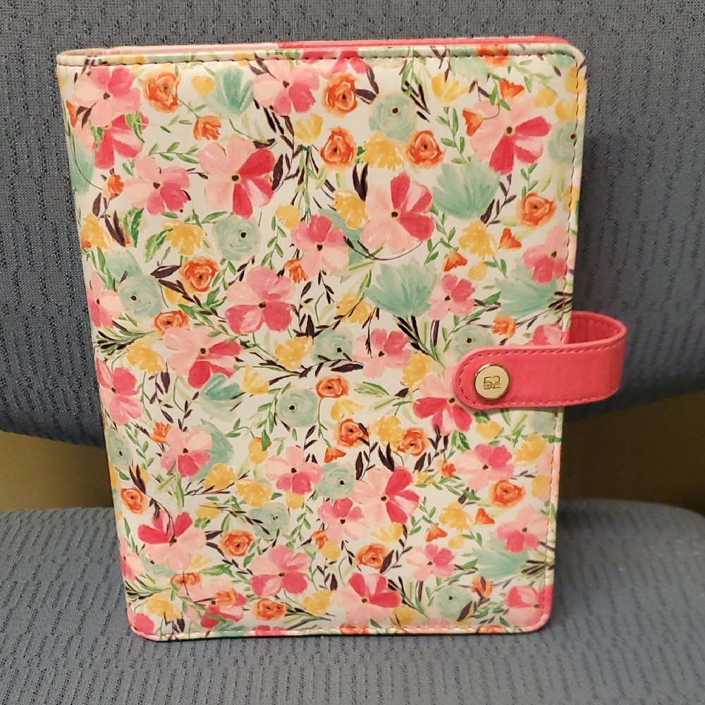 Floral Patterned Journal with Pink Strap